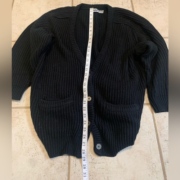 💜 V-Neck Black Cardigan with Pockets by SNAP - Size M/M - Picture 5 of 5
